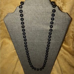 Vintage Black and Gold Bead Necklace
